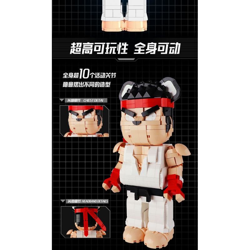 WANGAO 188017 GẤU CƠ KHÍ STREET FIGHTER 400% bộ đồ chơi xếp lắp ráp ghép mô hình