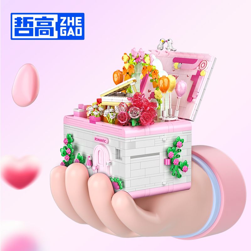 ZHEGAO 663015 HỘP QUÀ NGÀY LỄ TÌNH NHÂN bộ đồ chơi xếp lắp ráp ghép mô hình Creator VALENTINES DAY GIFT BOX Sáng Tạo 1236 khối