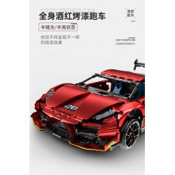 IM.MASTER QIHUI 9828-2 BẬC THẦY MÁY MÓC SIÊU XE DANIU STUNT DRIFT SƠN MÀU ĐỎ TÍA MẠ ĐIỆN tỷ lệ 1:10 bộ đồ chơi xếp lắp ráp ghép mô hình Technic Kỹ Thuật Công Nghệ Cao Mô Hình Phương Tiện 2202 khối