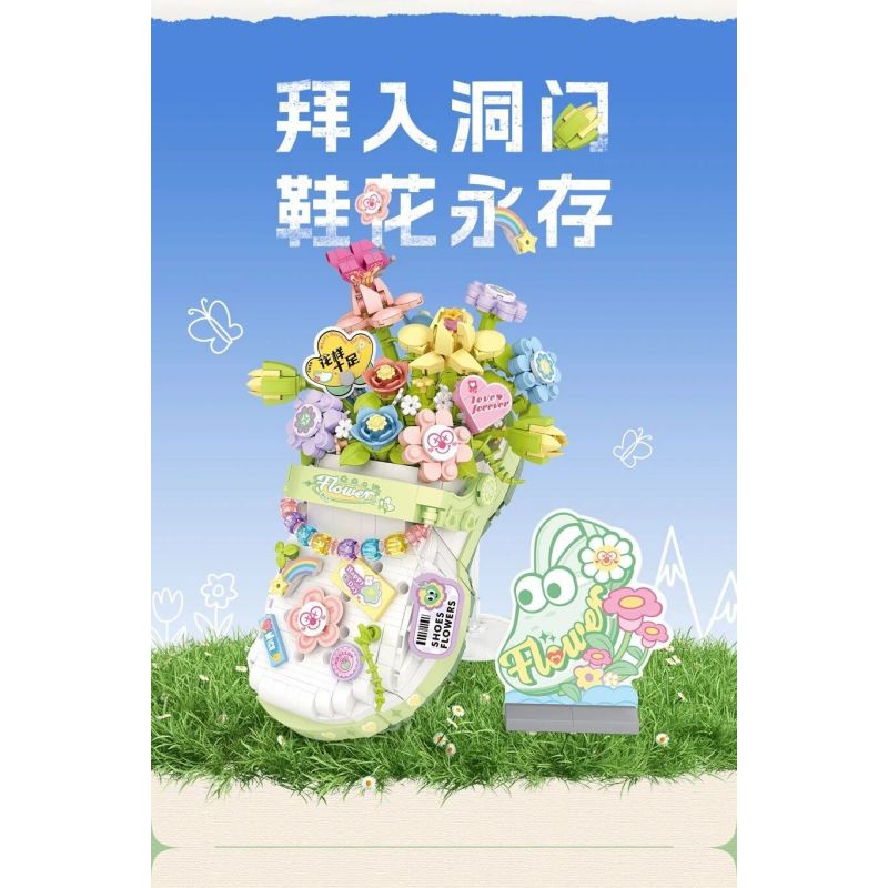 LOZ 1350 CẢM HỨNG XUẤT HIỆN CÁ SẤU HOA bộ đồ chơi xếp lắp ráp ghép mô hình Creator Sáng Tạo 1040 khối