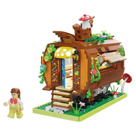 CADA DOUBLEE C66031 66031 TÀU RỪNG bộ đồ chơi xếp lắp ráp ghép mô hình FOREST TRAIN 748 khối