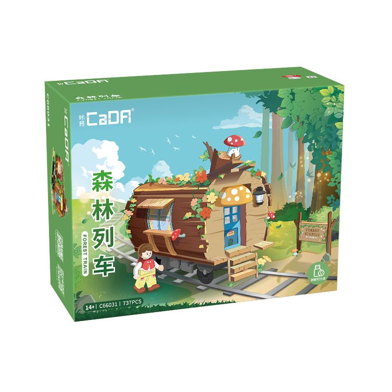 CADA DOUBLEE C66031 66031 TÀU RỪNG bộ đồ chơi xếp lắp ráp ghép mô hình FOREST TRAIN 748 khối