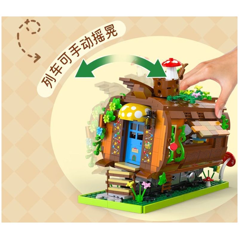 CADA DOUBLEE C66031 66031 TÀU RỪNG bộ đồ chơi xếp lắp ráp ghép mô hình FOREST TRAIN 748 khối