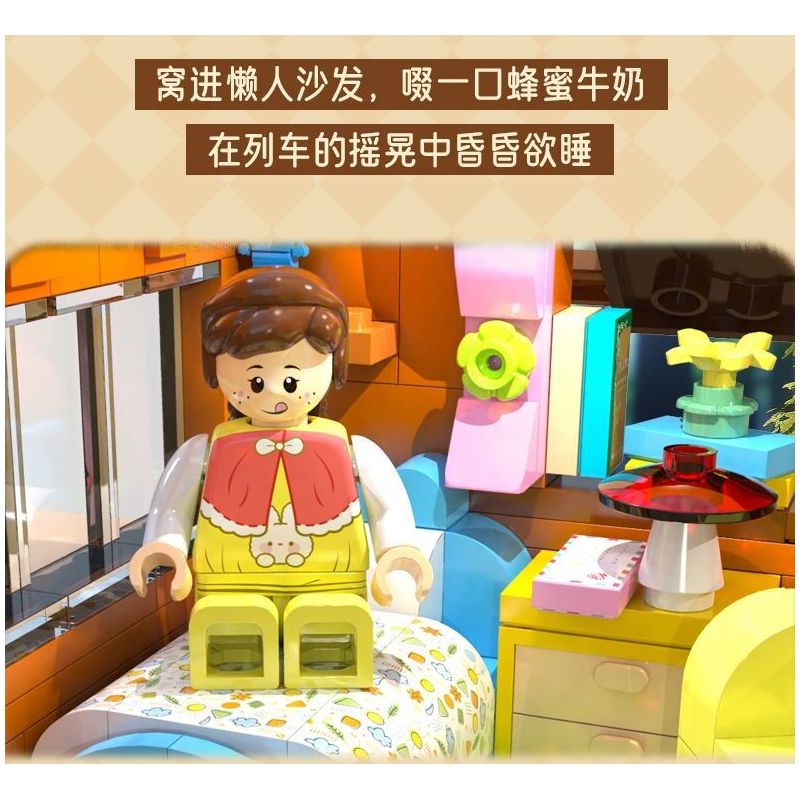 CADA DOUBLEE C66031 66031 TÀU RỪNG bộ đồ chơi xếp lắp ráp ghép mô hình FOREST TRAIN 748 khối