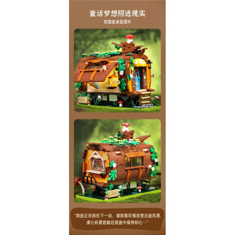 CADA DOUBLEE C66031 66031 TÀU RỪNG bộ đồ chơi xếp lắp ráp ghép mô hình FOREST TRAIN 748 khối