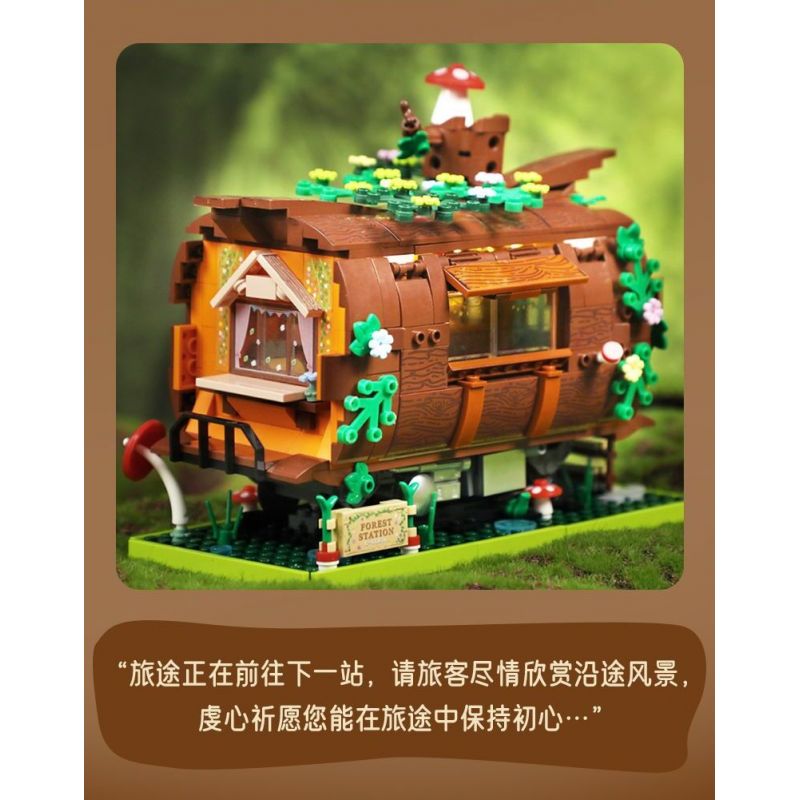CADA DOUBLEE C66031 66031 TÀU RỪNG bộ đồ chơi xếp lắp ráp ghép mô hình FOREST TRAIN 748 khối