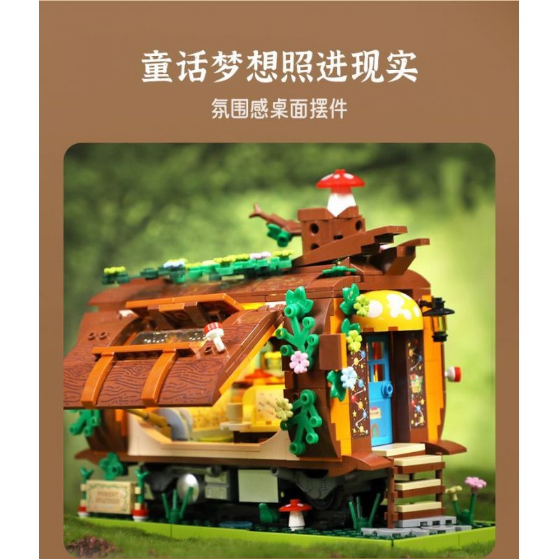 CADA DOUBLEE C66031 66031 TÀU RỪNG bộ đồ chơi xếp lắp ráp ghép mô hình FOREST TRAIN 748 khối