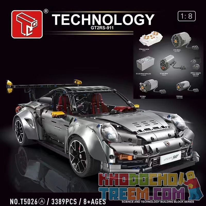 10560 TA GAOLE T5026A 5026A T5026B 5026B non  PORSCHE 911 GT2 1:8 tỷ lệ 1:8 bộ đồ chơi xếp lắp ráp ghép mô hình  GT2RS-911 Kỹ Thuật Công Nghệ Cao Mô Hình Phương Tiện 3389 khối