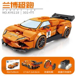 Kazi KY6118 6118 DỰ ÁN XE HƠI NỔI TIẾNG SIÊU MUI TRẦN LAMBO bộ đồ chơi xếp lắp ráp ghép mô hình Speed Champions Racing Cars Đua Xe Công Thức 301 khối
