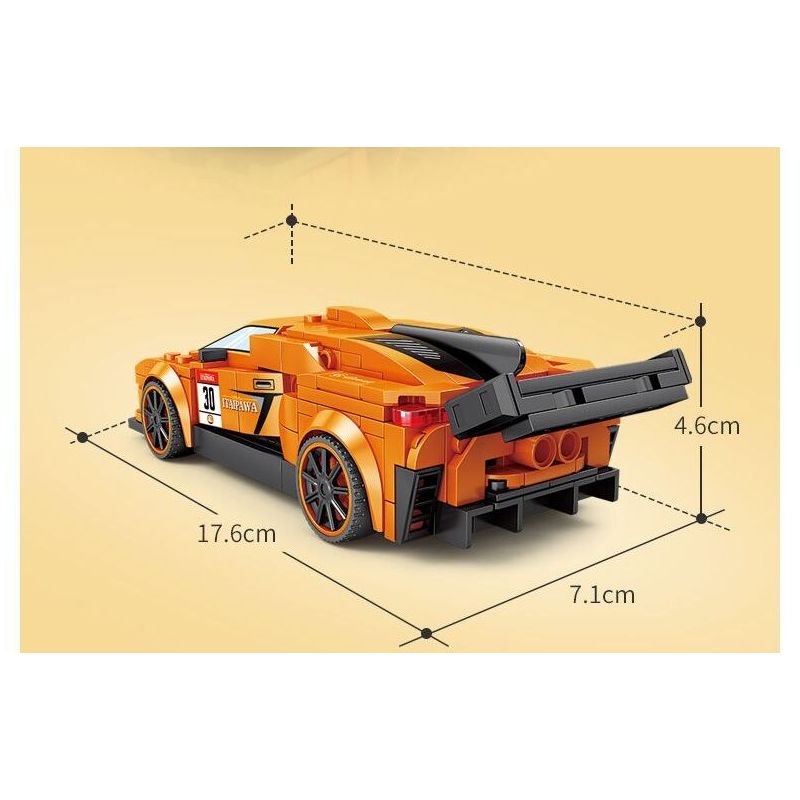 Kazi KY6118 6118 DỰ ÁN XE HƠI NỔI TIẾNG SIÊU MUI TRẦN LAMBO bộ đồ chơi xếp lắp ráp ghép mô hình Speed Champions Racing Cars Đua Xe Công Thức 301 khối