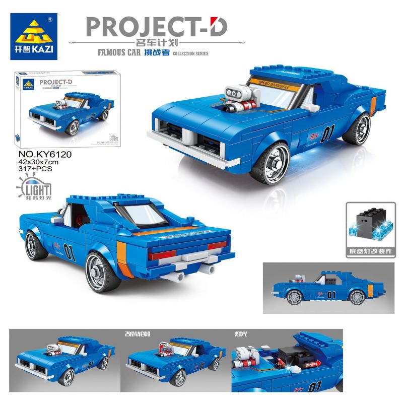 Kazi KY6120 6120 DỰ ÁN XE HƠI NỔI TIẾNG THỂ THAO CHALLENGER bộ đồ chơi xếp lắp ráp ghép mô hình Speed Champions Racing Cars Đua Xe Công Thức 317 khối