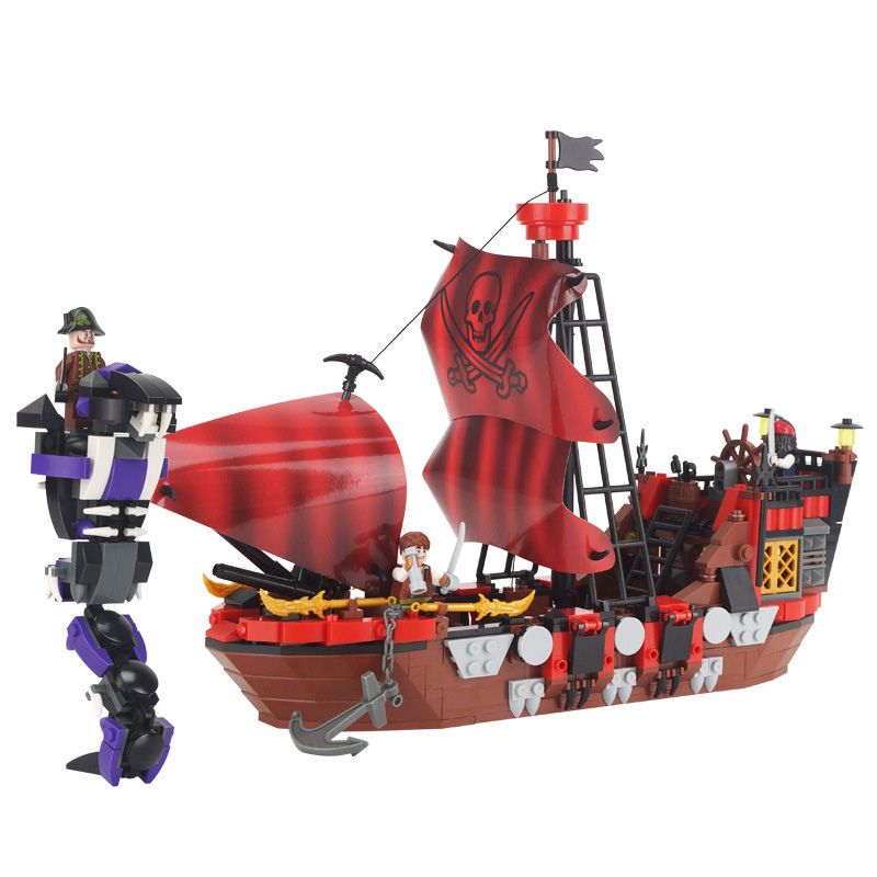 QIZHILE 70011 non Lego CON TÀU CƯỚP BIỂN GẶP THỦY QUÁI bộ đồ chơi xếp lắp ráp ghép mô hình Pirates Of The Caribbean ATTACKING THE MONSTER Cướp Biển Vùng Caribe 737 khối