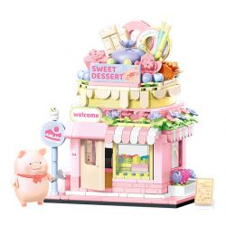 SEMBO 608072 KHU MA THUẬT TUYỆT VỜI CỦA LULU PIG CỬA HÀNG TRÁNG MIỆNG bộ đồ chơi xếp lắp ráp ghép mô hình 561 khối