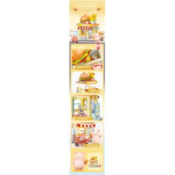 SEMBO 608072 KHU MA THUẬT TUYỆT VỜI CỦA LULU PIG CỬA HÀNG TRÁNG MIỆNG bộ đồ chơi xếp lắp ráp ghép mô hình 561 khối