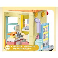 SEMBO 608072 KHU MA THUẬT TUYỆT VỜI CỦA LULU PIG CỬA HÀNG TRÁNG MIỆNG bộ đồ chơi xếp lắp ráp ghép mô hình 561 khối