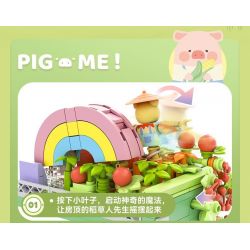 SEMBO 608072 KHU MA THUẬT TUYỆT VỜI CỦA LULU PIG CỬA HÀNG TRÁNG MIỆNG bộ đồ chơi xếp lắp ráp ghép mô hình 561 khối