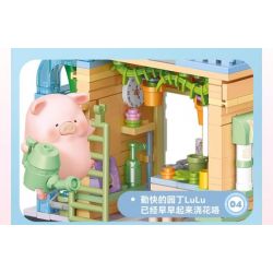 SEMBO 608072 KHU MA THUẬT TUYỆT VỜI CỦA LULU PIG CỬA HÀNG TRÁNG MIỆNG bộ đồ chơi xếp lắp ráp ghép mô hình 561 khối