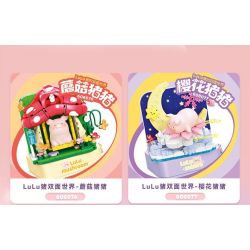 SEMBO 608073 KHU MA THUẬT TUYỆT VỜI CỦA LULU PIG NHÀ HÀNG BURGER bộ đồ chơi xếp lắp ráp ghép mô hình 444 khối