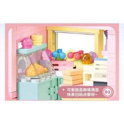 SEMBO 608073 KHU MA THUẬT TUYỆT VỜI CỦA LULU PIG NHÀ HÀNG BURGER bộ đồ chơi xếp lắp ráp ghép mô hình 444 khối