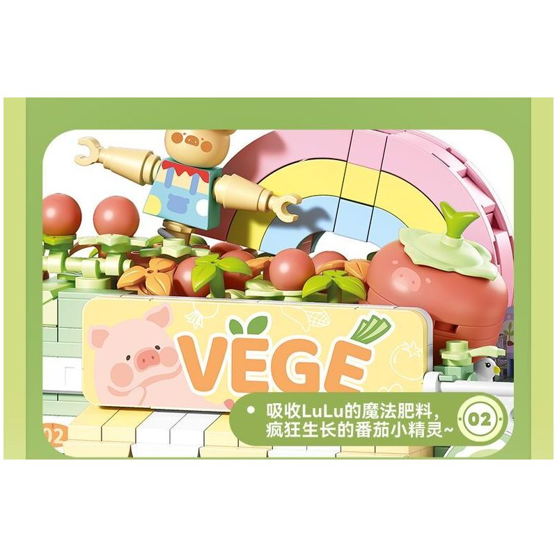 SEMBO 608073 KHU MA THUẬT TUYỆT VỜI CỦA LULU PIG NHÀ HÀNG BURGER bộ đồ chơi xếp lắp ráp ghép mô hình 444 khối