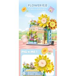 SEMBO 608073 KHU MA THUẬT TUYỆT VỜI CỦA LULU PIG NHÀ HÀNG BURGER bộ đồ chơi xếp lắp ráp ghép mô hình 444 khối