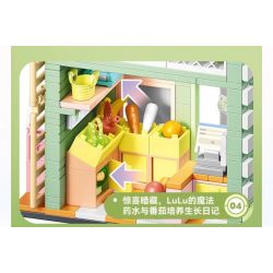 SEMBO 608074 KHU MA THUẬT TUYỆT VỜI CỦA LULU PIG CỬA HÀNG RAU CHAY bộ đồ chơi xếp lắp ráp ghép mô hình 519 khối