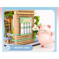SEMBO 608074 KHU MA THUẬT TUYỆT VỜI CỦA LULU PIG CỬA HÀNG RAU CHAY bộ đồ chơi xếp lắp ráp ghép mô hình 519 khối