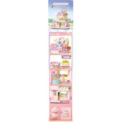 SEMBO 608075 KHU MA THUẬT TUYỆT VỜI CỦA LULU PIG CỬA HÀNG HOA bộ đồ chơi xếp lắp ráp ghép mô hình 564 khối