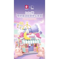 SEMBO 608071 KHU MA THUẬT TUYỆT VỜI CỦA LULU PIG HIỆU SÁCH BÓI TOÁN bộ đồ chơi xếp lắp ráp ghép mô hình 883 khối