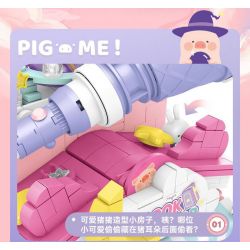 SEMBO 608071 KHU MA THUẬT TUYỆT VỜI CỦA LULU PIG HIỆU SÁCH BÓI TOÁN bộ đồ chơi xếp lắp ráp ghép mô hình 883 khối