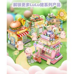 SEMBO 608071 KHU MA THUẬT TUYỆT VỜI CỦA LULU PIG HIỆU SÁCH BÓI TOÁN bộ đồ chơi xếp lắp ráp ghép mô hình 883 khối