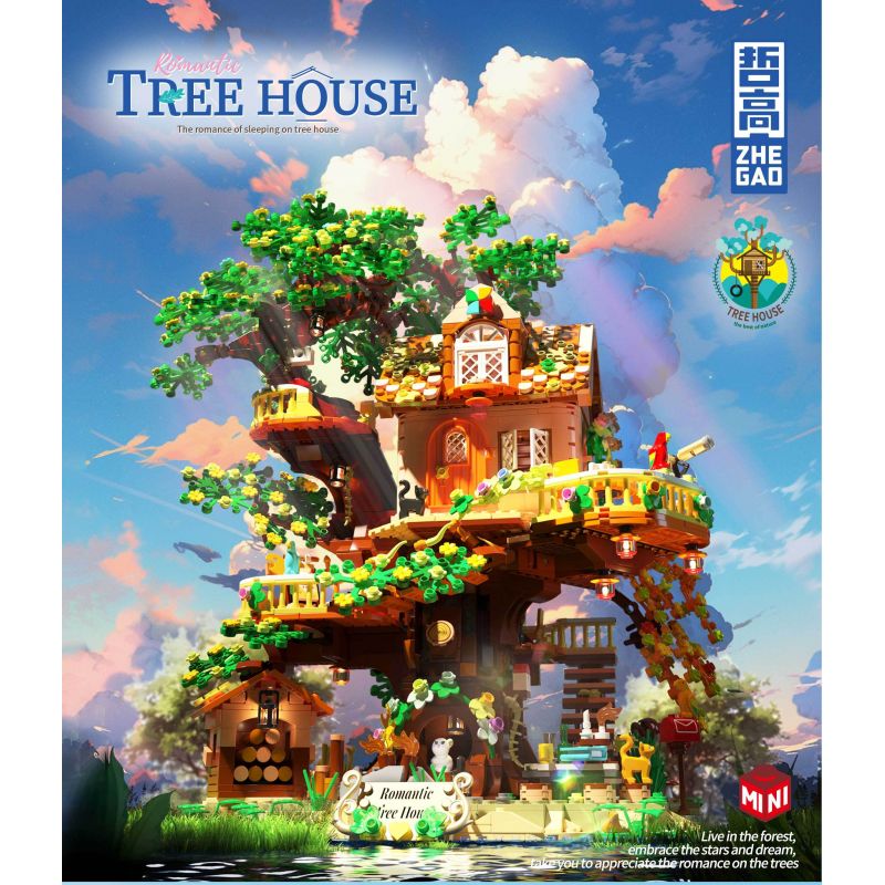 ZHEGAO 612010 NHÀ TRÊN CÂY bộ đồ chơi xếp lắp ráp ghép mô hình Creator TREEHOUSE Sáng Tạo 3196 khối ZHEGAO 612010 NHÀ TRÊN CÂY bộ đồ chơi xếp lắp ráp ghép mô hình Creator TREEHOUSE Sáng Tạo 3196 khối