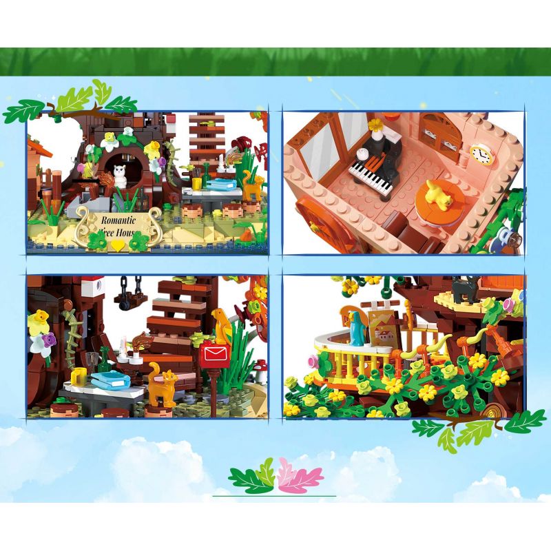 ZHEGAO 612010 NHÀ TRÊN CÂY bộ đồ chơi xếp lắp ráp ghép mô hình Creator TREEHOUSE Sáng Tạo 3196 khối ZHEGAO 612010 NHÀ TRÊN CÂY bộ đồ chơi xếp lắp ráp ghép mô hình Creator TREEHOUSE Sáng Tạo 3196 khối