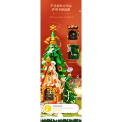 JAKI JK5128 5128 HỘP NHẠC QUAY TAY HÌNH NGÔI NHÀ TRÊN CÂY GIÁNG SINH ELF bộ đồ chơi xếp lắp ráp ghép mô hình Creator Sáng Tạo