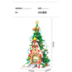 JAKI JK5128 5128 HỘP NHẠC QUAY TAY HÌNH NGÔI NHÀ TRÊN CÂY GIÁNG SINH ELF bộ đồ chơi xếp lắp ráp ghép mô hình Creator Sáng Tạo