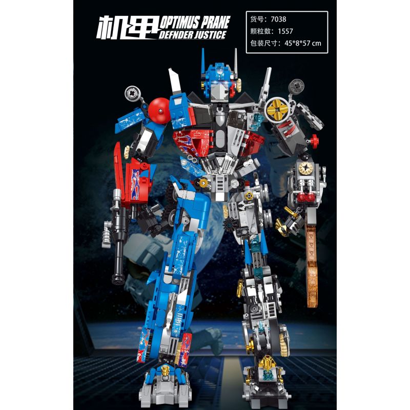 LW 7038 non  MECHA OPTIMUS PRANE bộ đồ chơi xếp lắp ráp ghép mô hình Movie & Game DEFNDER JUSTICE Phim Và Trò Chơi 1557 khối