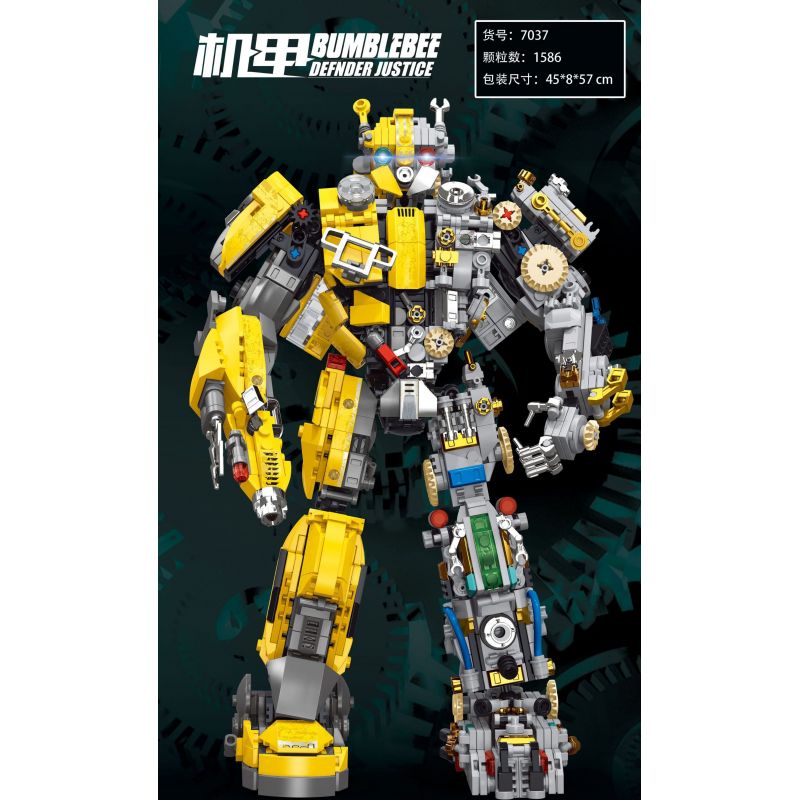 LW 7037 non  MECHA BUMBLEBEE bộ đồ chơi xếp lắp ráp ghép mô hình Movie & Game DEFNDER JUSTICE Phim Và Trò Chơi 1586 khối