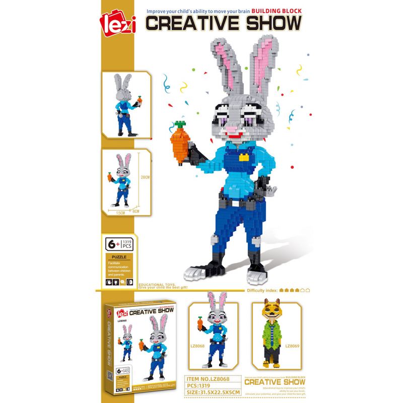 LEZI LN8068 8068 non  JUDY bộ đồ chơi xếp lắp ráp ghép mô hình Movie & Game Phim Và Trò Chơi 1463 khối