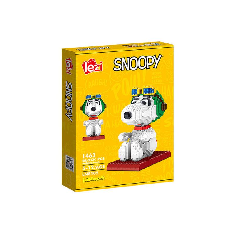 LEZI LN8105 8105 non  THÍ ĐIỂM RÌNH MÒ bộ đồ chơi xếp lắp ráp ghép mô hình Movie & Game SNOOPY Phim Và Trò Chơi 1463 khối