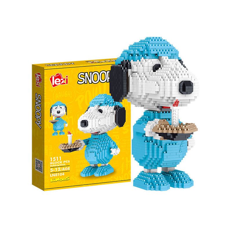 LEZI LN8104 8104 non Lego ĐỒ NGỦ SNOOPY bộ đồ chơi xếp lắp ráp ghép mô hình Movie & Game Phim Và Trò Chơi 1511 khối