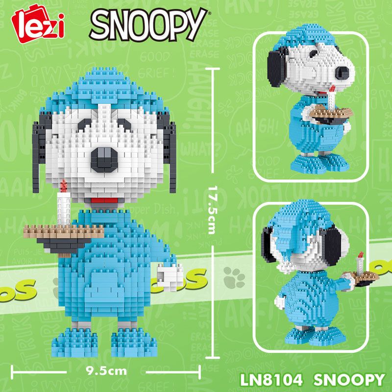 LEZI LN8104 8104 non  ĐỒ NGỦ SNOOPY bộ đồ chơi xếp lắp ráp ghép mô hình Movie & Game Phim Và Trò Chơi 1511 khối