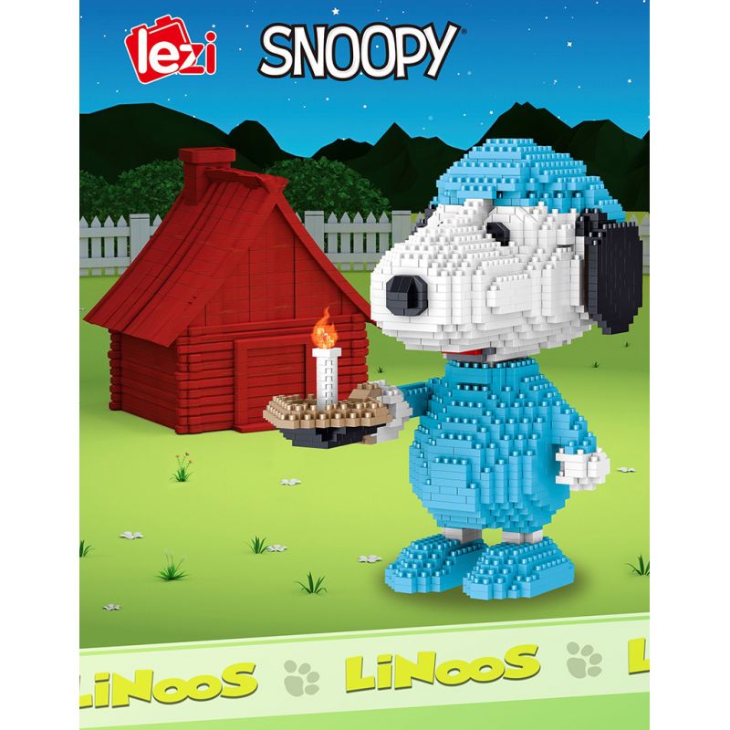 LEZI LN8104 8104 non  ĐỒ NGỦ SNOOPY bộ đồ chơi xếp lắp ráp ghép mô hình Movie & Game Phim Và Trò Chơi 1511 khối