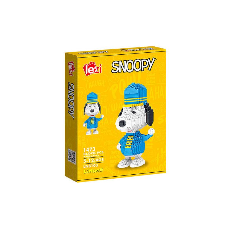LEZI LN8103 8103 non  RÌNH MÒ bộ đồ chơi xếp lắp ráp ghép mô hình Movie & Game SNOOPY Phim Và Trò Chơi 1473 khối