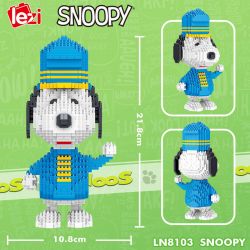 LEZI LN8103 8103 non  RÌNH MÒ bộ đồ chơi xếp lắp ráp ghép mô hình Movie & Game SNOOPY Phim Và Trò Chơi 1473 khối