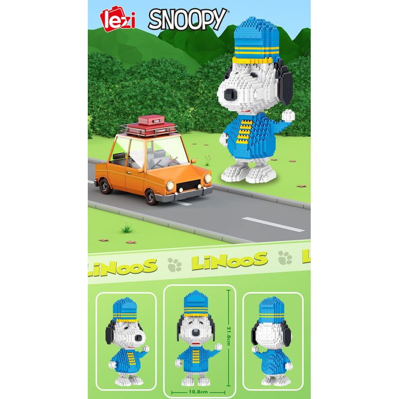 LEZI LN8103 8103 non  RÌNH MÒ bộ đồ chơi xếp lắp ráp ghép mô hình Movie & Game SNOOPY Phim Và Trò Chơi 1473 khối