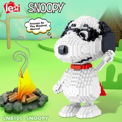 LEZI LN8100 8100 non  RÌNH MÒ bộ đồ chơi xếp lắp ráp ghép mô hình Movie & Game SNOOPY Phim Và Trò Chơi 1378 khối