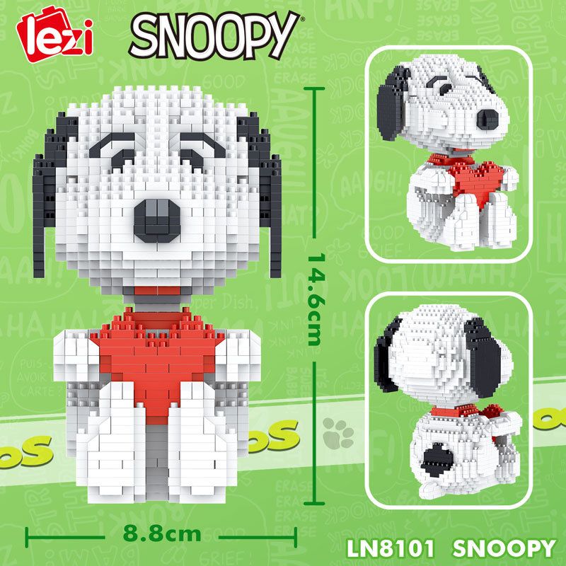 LEZI LN8101 8101 non  RÌNH MÒ bộ đồ chơi xếp lắp ráp ghép mô hình Movie & Game SNOOPY Phim Và Trò Chơi 1452 khối