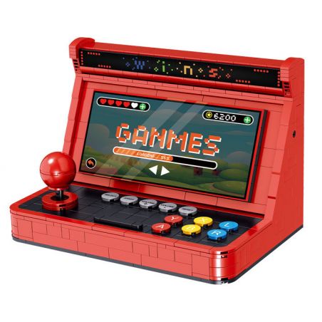 LIN07 01026 non  BẢNG ĐIỀU KHIỂN TRÒ CHƠI MÁY TÍNH ĐỂ BÀN TẤT CẢ TRONG MỘT bộ đồ chơi xếp lắp ráp ghép mô hình GAMING 666 khối