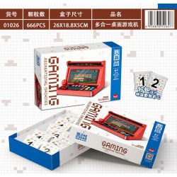 LIN07 01026 non  BẢNG ĐIỀU KHIỂN TRÒ CHƠI MÁY TÍNH ĐỂ BÀN TẤT CẢ TRONG MỘT bộ đồ chơi xếp lắp ráp ghép mô hình GAMING 666 khối