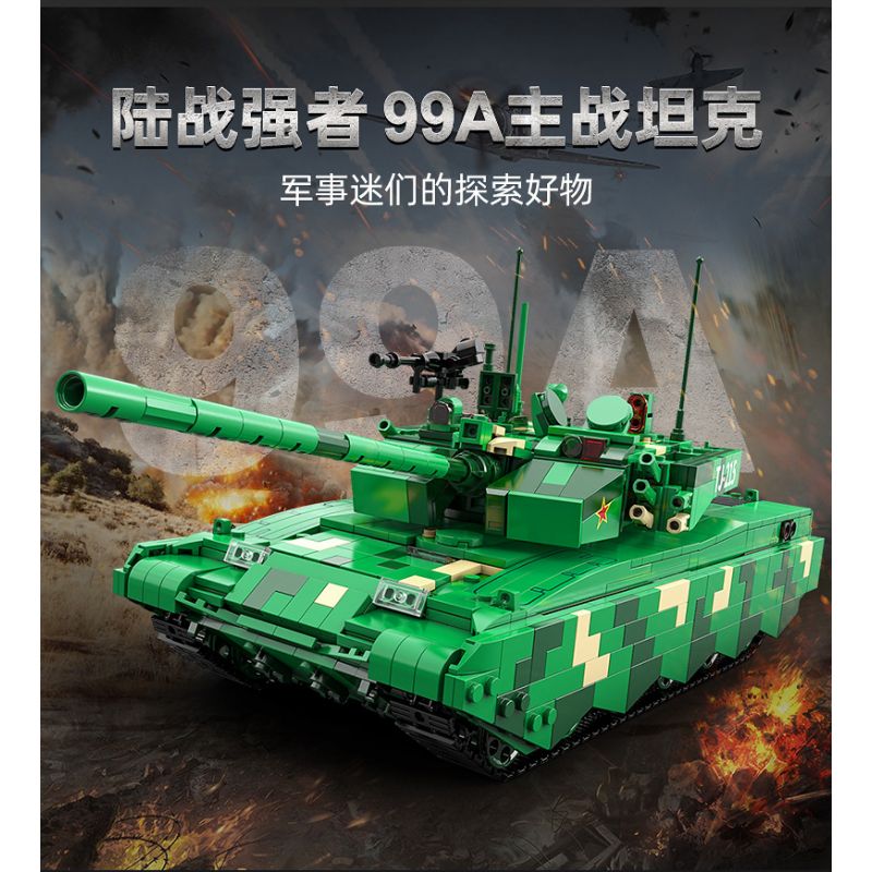 CADA DOUBLEE C82001 82001 non  XE TĂNG CHIẾN ĐẤU CHỦ LỰC 99A tỷ lệ 1:25 bộ đồ chơi xếp lắp ráp ghép mô hình Military Army TYPE 99A MAIN BATTLE TANK Quân Sự Bộ Đội 1707 khối